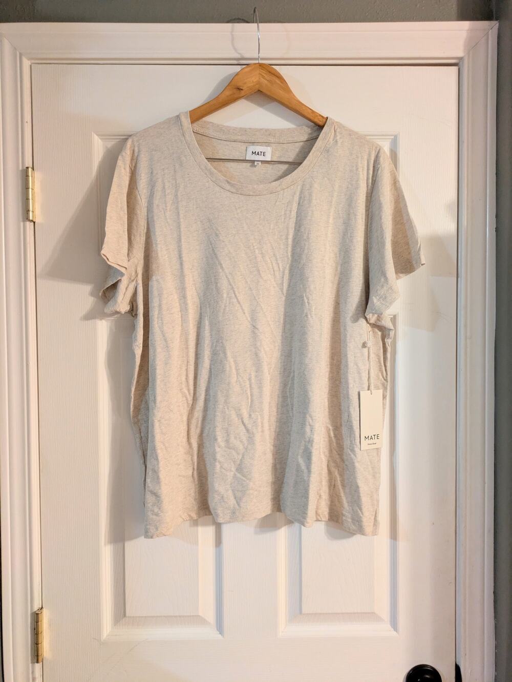 MATE The Label Organic Cotton Classic T-Shirt Oat 2X NWT